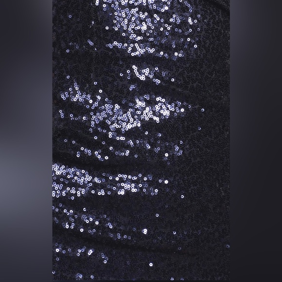 NWOT Disco Nights Navy Blue Sequin Bodycon Mini Dress - Picture 6 of 7